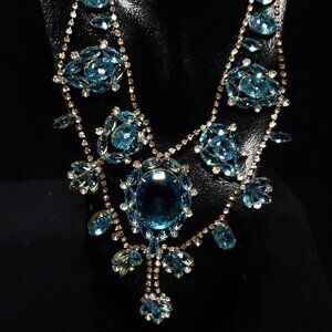 Vintage Blue Czeck Necklace Bold & Beautiful
